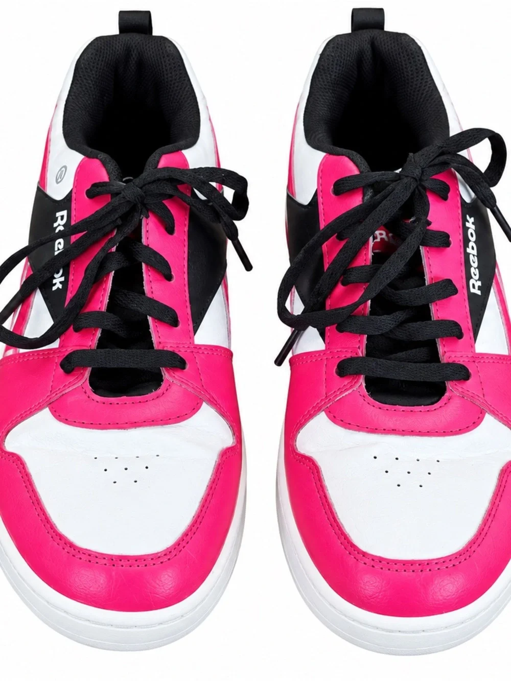 Reebok Pink Black White Retro Court Low Top Lace Up Sneakers US 4.5 EU 36